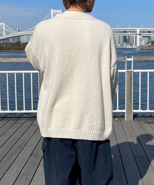 PairPair(ペアペア)の「アーガイル柄Vカーデ(ユニセックス)(カーディガン/ボレロ・レディース・グリーン/アイボリー/グレイッシュブルー・MEDIUM/LARGE)」の19枚目の写真