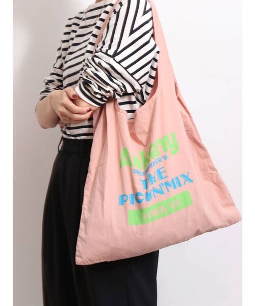 Ungrid(アングリッド)の「カラーロゴエコバッグ(エコバッグ/サブバッグ・レディース・オフホワイト/ピンク/イエロー/オレンジ/ブルー/グリーン・FREE)」の6枚目の写真