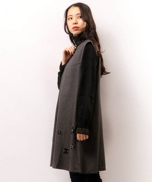 Anna Nicola(アンナニコラ)の「Anna Nicola 裾ビジュー ジャンスカ(ジャンパースカート・レディース・グレー/レッド/ブルー・38)」の11枚目の写真