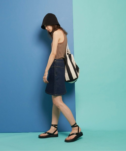 Auntie Rosa Holiday（アンティローザホリデー）の「デニムミニスカート（デニムスカート・レディース・ダークブルー・MEDIUM/SMALL）」の2枚目の写真