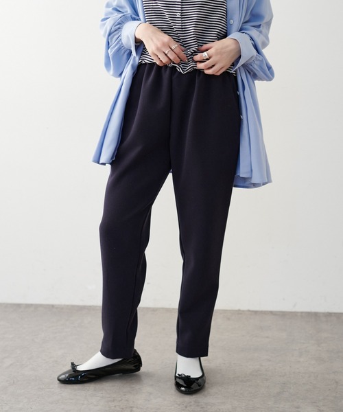 PUAL CE CIN(ピュアルセシン)の「裏起毛スリムテーパードパンツ(その他パンツ・レディース・ネイビー/グレー・FREE)」の1枚目の写真