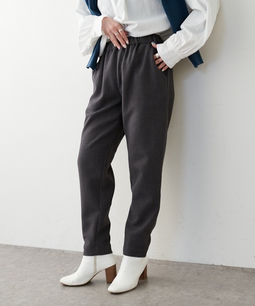 PUAL CE CIN(ピュアルセシン)の「裏起毛スリムテーパードパンツ(その他パンツ・レディース・ネイビー/グレー・FREE)」の2枚目の写真