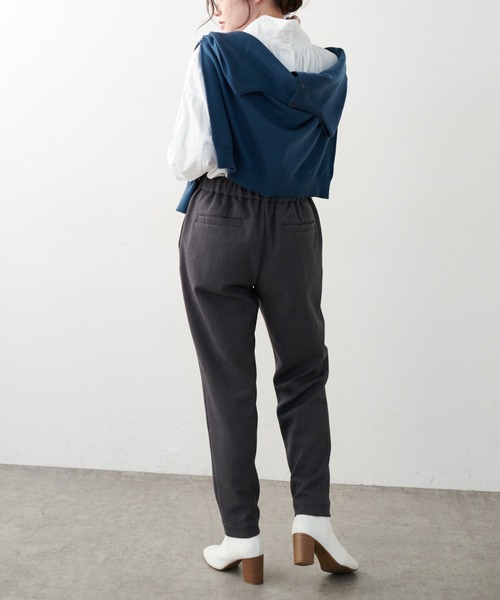PUAL CE CIN(ピュアルセシン)の「裏起毛スリムテーパードパンツ(その他パンツ・レディース・ネイビー/グレー・FREE)」の5枚目の写真