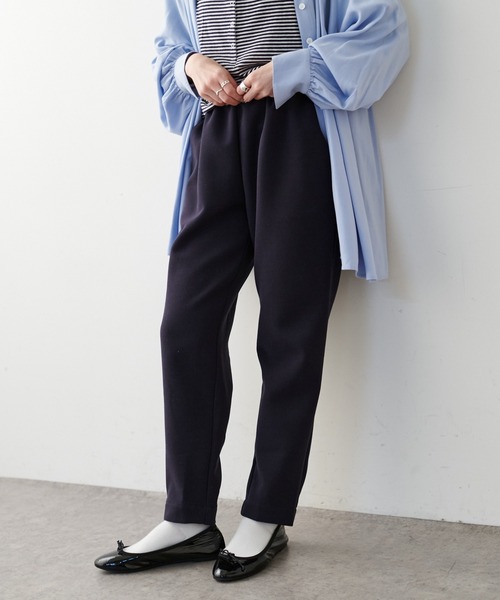 PUAL CE CIN(ピュアルセシン)の「裏起毛スリムテーパードパンツ(その他パンツ・レディース・ネイビー/グレー・FREE)」の6枚目の写真