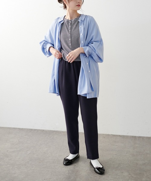 PUAL CE CIN(ピュアルセシン)の「裏起毛スリムテーパードパンツ(その他パンツ・レディース・ネイビー/グレー・FREE)」の8枚目の写真