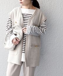 SHIPS | 〈手洗い可能〉ツイードフリンジジレ◆(ベスト)