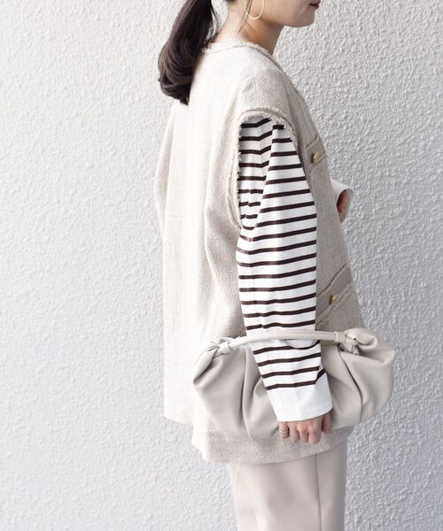 SHIPS(シップス)の「〈手洗い可能〉ツイードフリンジジレ◆(ベスト・レディース・ブラック/ベージュ・ONE SIZE)」の22枚目の写真