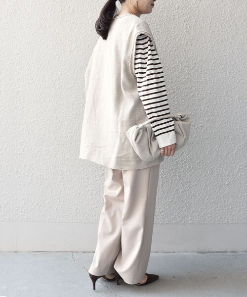 SHIPS(シップス)の「〈手洗い可能〉ツイードフリンジジレ◆(ベスト・レディース・ブラック/ベージュ・ONE SIZE)」の10枚目の写真