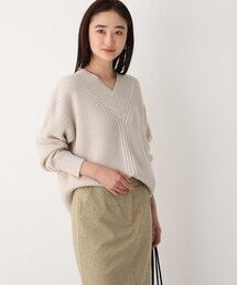 OPAQUE.CLIP | ミドルゲージ ワイドVネックニット(ニット/セーター)