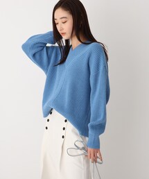 OPAQUE.CLIP | ミドルゲージ ワイドVネックニット(ニット/セーター)