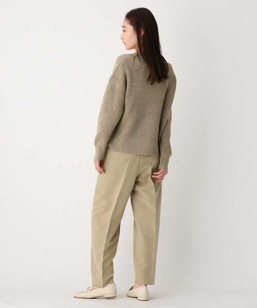 OPAQUE.CLIP（オペークドットクリップ）の「◆ミドルゲージ ワイドVネックニット（ニット/セーター・レディース・サンドベージュ/ホワイト系/ブルー・40/38）」の16枚目の写真