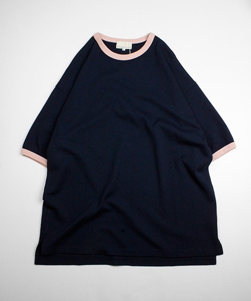 Universal Style Wear(ユニバーサルスタイルウェア)の「Universal Style Wear リンガー ルーズ Tシャツ(Tシャツ/カットソー・メンズ・ライトピンク/グレイッシュベージュ/オフホワイト/ネイビー・MEDIUM/LARGE/X-LARGE)」の9枚目の写真