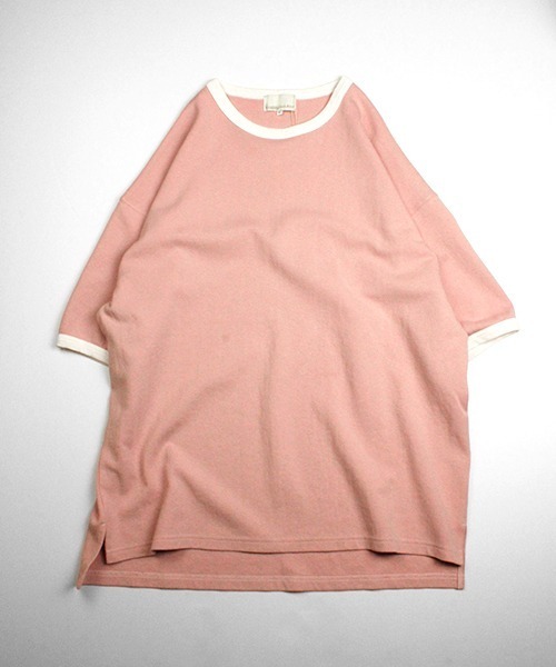 Universal Style Wear(ユニバーサルスタイルウェア)の「Universal Style Wear リンガー ルーズ Tシャツ(Tシャツ/カットソー・メンズ・ライトピンク/グレイッシュベージュ/オフホワイト/ネイビー・MEDIUM/LARGE/X-LARGE)」の20枚目の写真