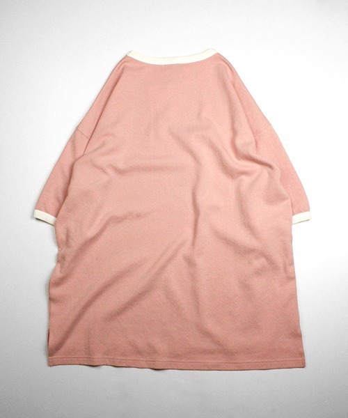 Universal Style Wear(ユニバーサルスタイルウェア)の「Universal Style Wear リンガー ルーズ Tシャツ(Tシャツ/カットソー・メンズ・ライトピンク/グレイッシュベージュ/オフホワイト/ネイビー・MEDIUM/LARGE/X-LARGE)」の21枚目の写真