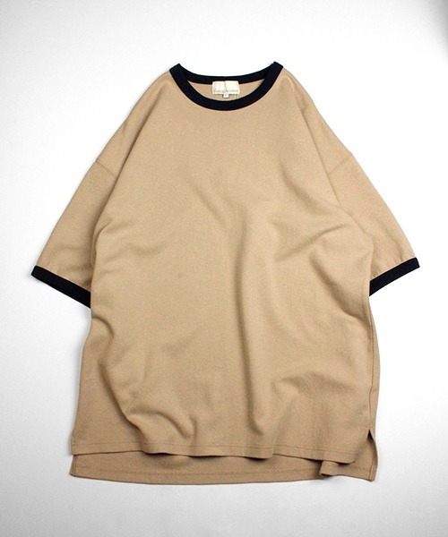 Universal Style Wear(ユニバーサルスタイルウェア)の「Universal Style Wear リンガー ルーズ Tシャツ(Tシャツ/カットソー・メンズ・ライトピンク/グレイッシュベージュ/オフホワイト/ネイビー・MEDIUM/LARGE/X-LARGE)」の18枚目の写真