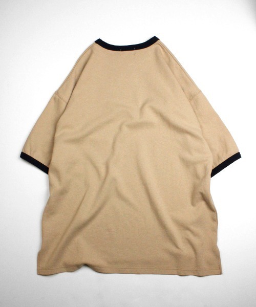 Universal Style Wear(ユニバーサルスタイルウェア)の「Universal Style Wear リンガー ルーズ Tシャツ(Tシャツ/カットソー・メンズ・ライトピンク/グレイッシュベージュ/オフホワイト/ネイビー・MEDIUM/LARGE/X-LARGE)」の19枚目の写真