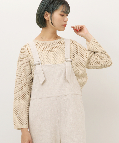 Simplicite(サンプリシテ)の「メッシュニットプルオーバー◆(ニット/セーター・レディース・ベージュ/ブラウン/ブルー・FREE)」の2枚目の写真