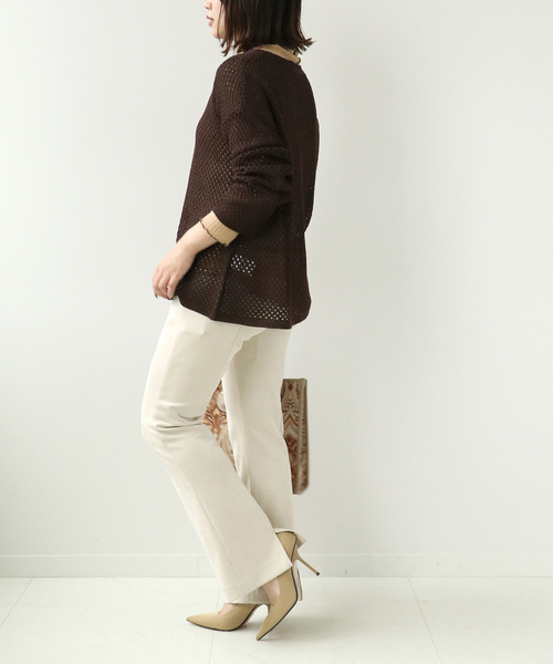 Simplicite(サンプリシテ)の「メッシュニットプルオーバー◆(ニット/セーター・レディース・ベージュ/ブラウン/ブルー・FREE)」の7枚目の写真