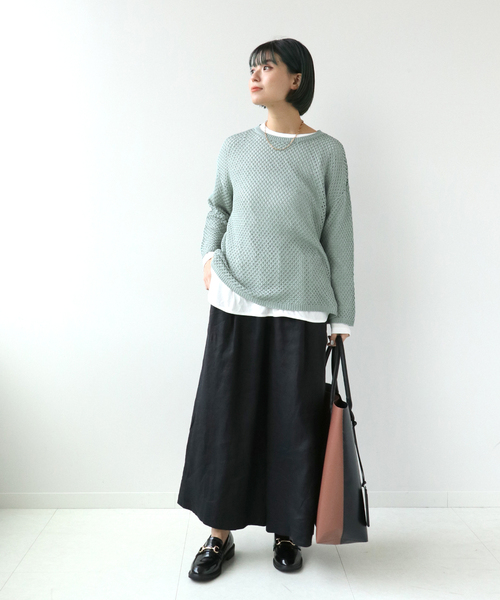 Simplicite(サンプリシテ)の「メッシュニットプルオーバー◆(ニット/セーター・レディース・ベージュ/ブラウン/ブルー・FREE)」の18枚目の写真