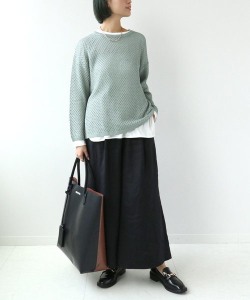 Simplicite(サンプリシテ)の「メッシュニットプルオーバー◆(ニット/セーター・レディース・ベージュ/ブラウン/ブルー・FREE)」の19枚目の写真