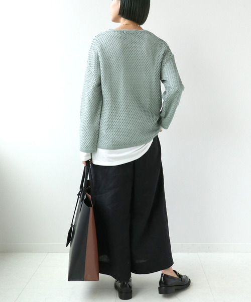 Simplicite(サンプリシテ)の「メッシュニットプルオーバー◆(ニット/セーター・レディース・ベージュ/ブラウン/ブルー・FREE)」の22枚目の写真