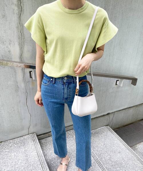 OPAQUE.CLIP（オペークドットクリップ）の「◆カラーバンブー ショルダーバッグ（ショルダーバッグ・レディース・オフホワイト/ピンク系/ダークグリーン・00）」の5枚目の写真