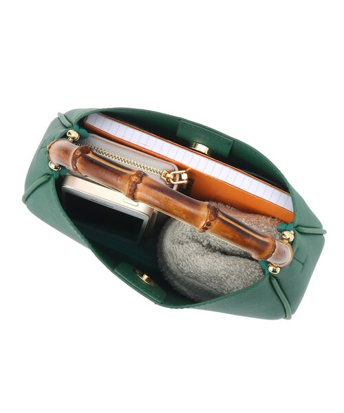 OPAQUE.CLIP（オペークドットクリップ）の「◆カラーバンブー ショルダーバッグ（ショルダーバッグ・レディース・オフホワイト/ピンク系/ダークグリーン・00）」の20枚目の写真