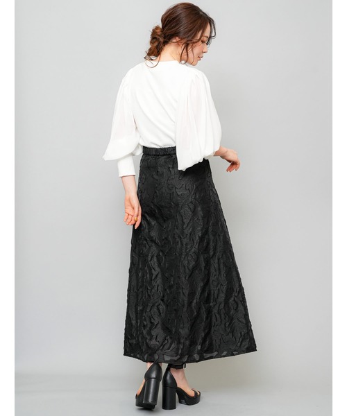 mili an deni(ミリアンデニ)の「シアースリーブボリュームリブトップス(Tシャツ/カットソー・レディース・ブラック/ネイビー/オフホワイト/ダークブルー・M/L)」の7枚目の写真