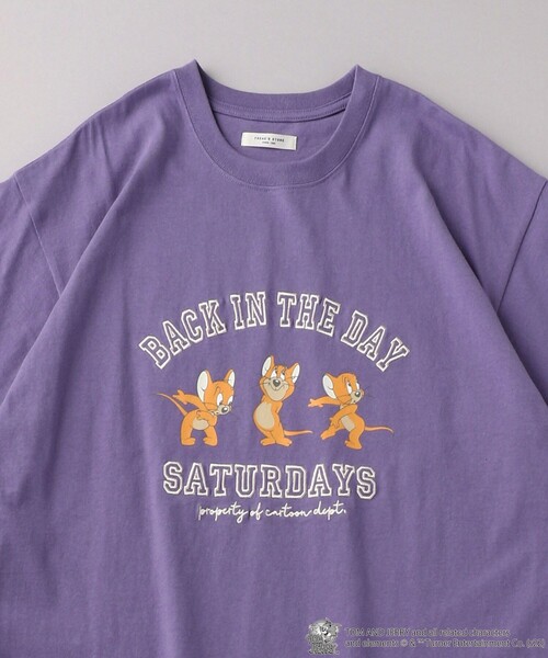 FREAK'S STORE（フリークスストア）の「▽【WEB限定】TOMandJERRY/トムとジェリー　別注カレッジTシャツ（Tシャツ/カットソー・レディース・ライトグレー/ブラック/パープル/グレー/オフホワイト・ﾌﾘ-）」の5枚目の写真