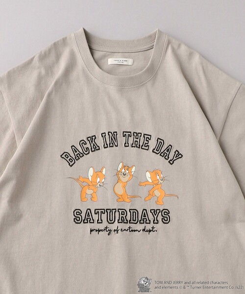 FREAK'S STORE（フリークスストア）の「▽【WEB限定】TOMandJERRY/トムとジェリー　別注カレッジTシャツ（Tシャツ/カットソー・レディース・ライトグレー/ブラック/パープル/グレー/オフホワイト・ﾌﾘ-）」の4枚目の写真