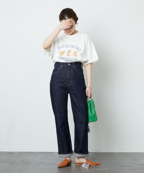 FREAK'S STORE（フリークスストア）の「▽【WEB限定】TOMandJERRY/トムとジェリー　別注カレッジTシャツ（Tシャツ/カットソー・レディース・ライトグレー/ブラック/パープル/グレー/オフホワイト・ﾌﾘ-）」の6枚目の写真