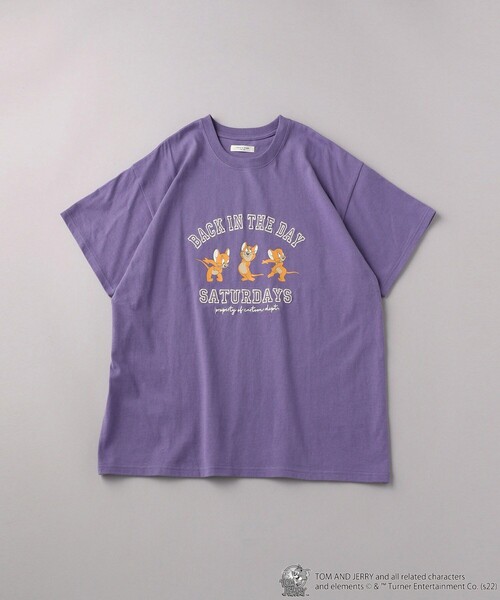 FREAK'S STORE（フリークスストア）の「▽【WEB限定】TOMandJERRY/トムとジェリー　別注カレッジTシャツ（Tシャツ/カットソー・レディース・ライトグレー/ブラック/パープル/グレー/オフホワイト・ﾌﾘ-）」の15枚目の写真