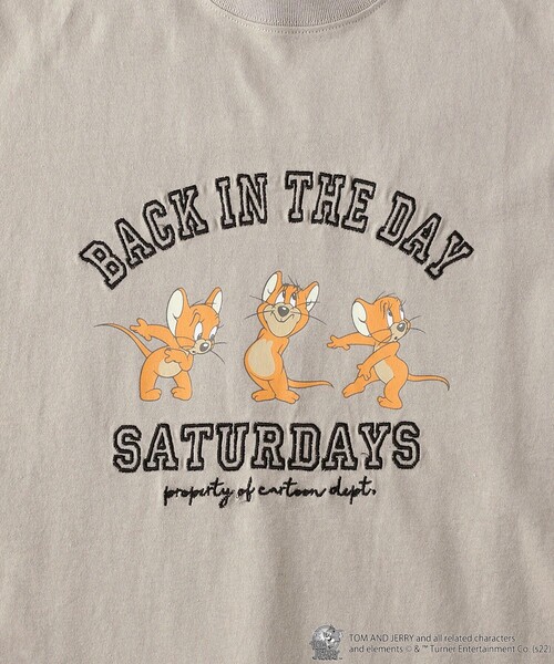 FREAK'S STORE（フリークスストア）の「▽【WEB限定】TOMandJERRY/トムとジェリー　別注カレッジTシャツ（Tシャツ/カットソー・レディース・ライトグレー/ブラック/パープル/グレー/オフホワイト・ﾌﾘ-）」の21枚目の写真