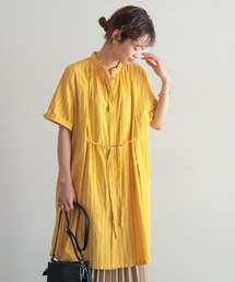 NOMBRE IMPAIR | ワッシャーストライプ　チュニックシャツ(シャツ/ブラウス)