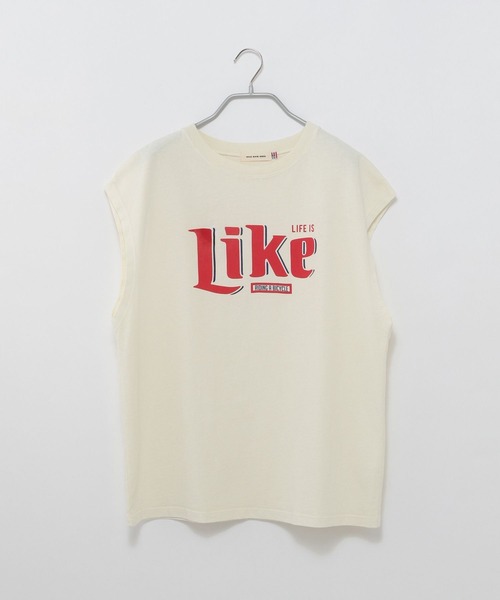 yuw（ユウ）の「ＰＲＩＮＴ　ＦＳ　ＴEE　278645（Tシャツ/カットソー・レディース・オフホワイト/ブラック/ベージュ・FREE）」の2枚目の写真