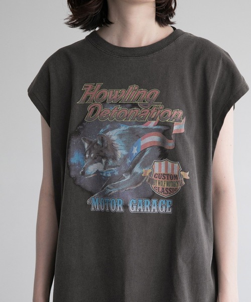 yuw（ユウ）の「ＰＲＩＮＴ　ＦＳ　ＴEE　278645（Tシャツ/カットソー・レディース・オフホワイト/ブラック/ベージュ・FREE）」の6枚目の写真