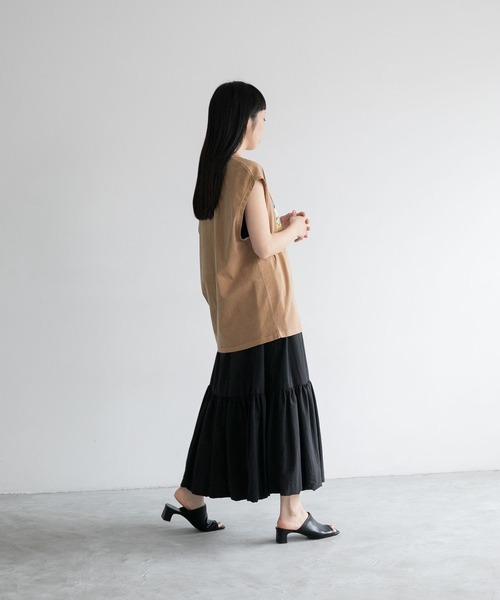 yuw（ユウ）の「ＰＲＩＮＴ　ＦＳ　ＴEE　278645（Tシャツ/カットソー・レディース・オフホワイト/ブラック/ベージュ・FREE）」の8枚目の写真