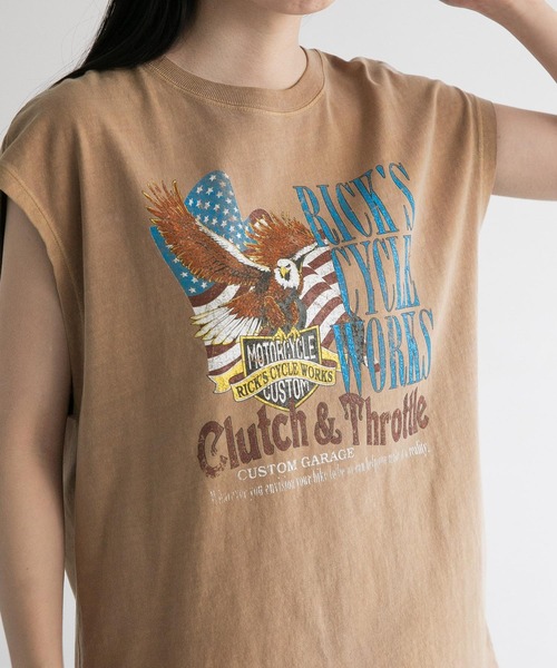 yuw（ユウ）の「ＰＲＩＮＴ　ＦＳ　ＴEE　278645（Tシャツ/カットソー・レディース・オフホワイト/ブラック/ベージュ・FREE）」の9枚目の写真