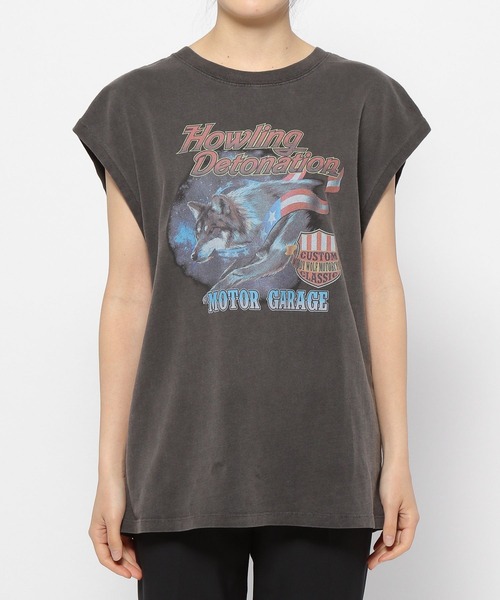 yuw（ユウ）の「ＰＲＩＮＴ　ＦＳ　ＴEE　278645（Tシャツ/カットソー・レディース・オフホワイト/ブラック/ベージュ・FREE）」の10枚目の写真