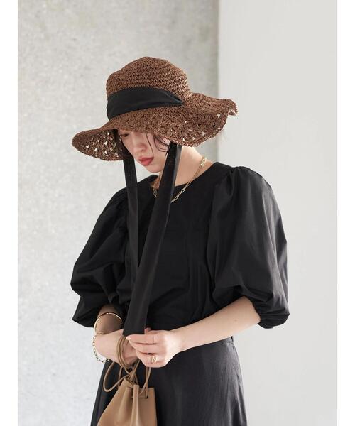 earth music&ecology(アースミュージックアンドエコロジー)の「ボリュームスリーブペプラムブラウス(シャツ/ブラウス・レディース・ブラック/ベージュ/オフホワイト・FREE)」の5枚目の写真