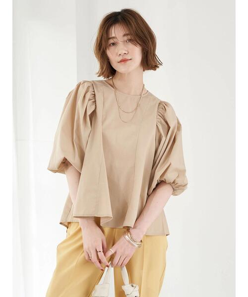earth music&ecology(アースミュージックアンドエコロジー)の「ボリュームスリーブペプラムブラウス(シャツ/ブラウス・レディース・ブラック/ベージュ/オフホワイト・FREE)」の18枚目の写真