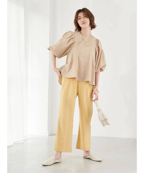 earth music&ecology(アースミュージックアンドエコロジー)の「ボリュームスリーブペプラムブラウス(シャツ/ブラウス・レディース・ブラック/ベージュ/オフホワイト・FREE)」の21枚目の写真