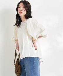 earth music&ecology | ボリュームスリーブペプラムブラウス(シャツ/ブラウス)