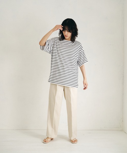 4youstory（フォーユーストーリー）の「【4youstory】リネンライクルーズストレートパンツ（スラックス・レディース・カーキ/アイボリー/スミクロ・FREE）」の18枚目の写真