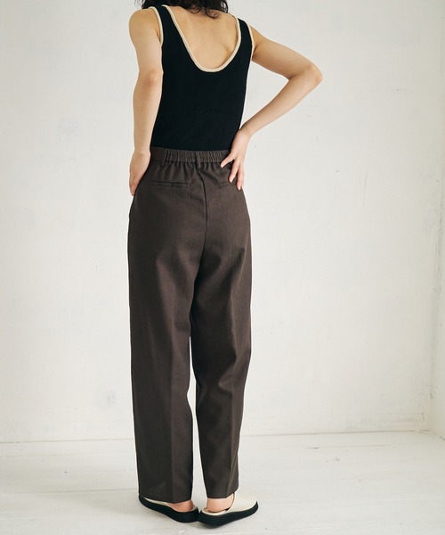 4youstory（フォーユーストーリー）の「【4youstory】リネンライクルーズストレートパンツ（スラックス・レディース・カーキ/アイボリー/スミクロ・FREE）」の11枚目の写真
