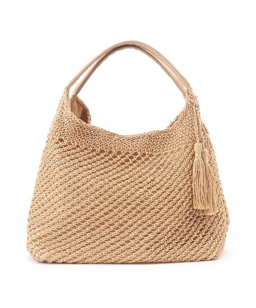 SHOO・LA・RUE(シューラルー)の「◆ワンショルニットバッグ(ショルダーバッグ・レディース・ブラック/オレンジ系その他5/ベージュ/ライトグリーン・00)」の2枚目の写真