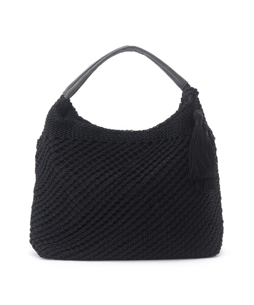 SHOO・LA・RUE(シューラルー)の「◆ワンショルニットバッグ(ショルダーバッグ・レディース・ブラック/オレンジ系その他5/ベージュ/ライトグリーン・00)」の1枚目の写真