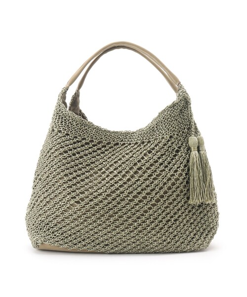 SHOO・LA・RUE(シューラルー)の「◆ワンショルニットバッグ(ショルダーバッグ・レディース・ブラック/オレンジ系その他5/ベージュ/ライトグリーン・00)」の12枚目の写真