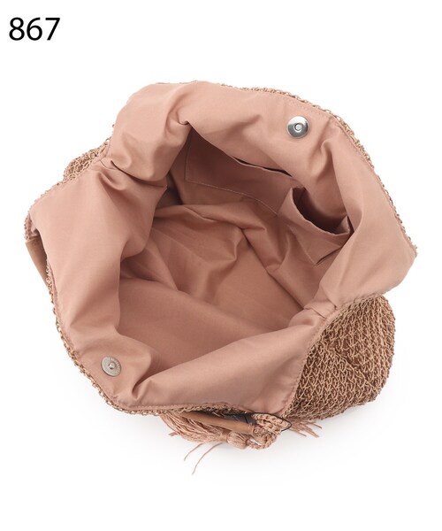 SHOO・LA・RUE(シューラルー)の「◆ワンショルニットバッグ(ショルダーバッグ・レディース・ブラック/オレンジ系その他5/ベージュ/ライトグリーン・00)」の8枚目の写真