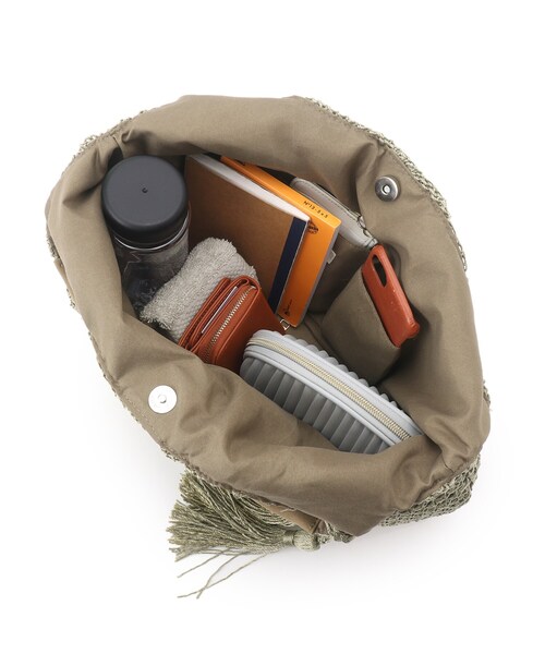 SHOO・LA・RUE(シューラルー)の「◆ワンショルニットバッグ(ショルダーバッグ・レディース・ブラック/オレンジ系その他5/ベージュ/ライトグリーン・00)」の13枚目の写真